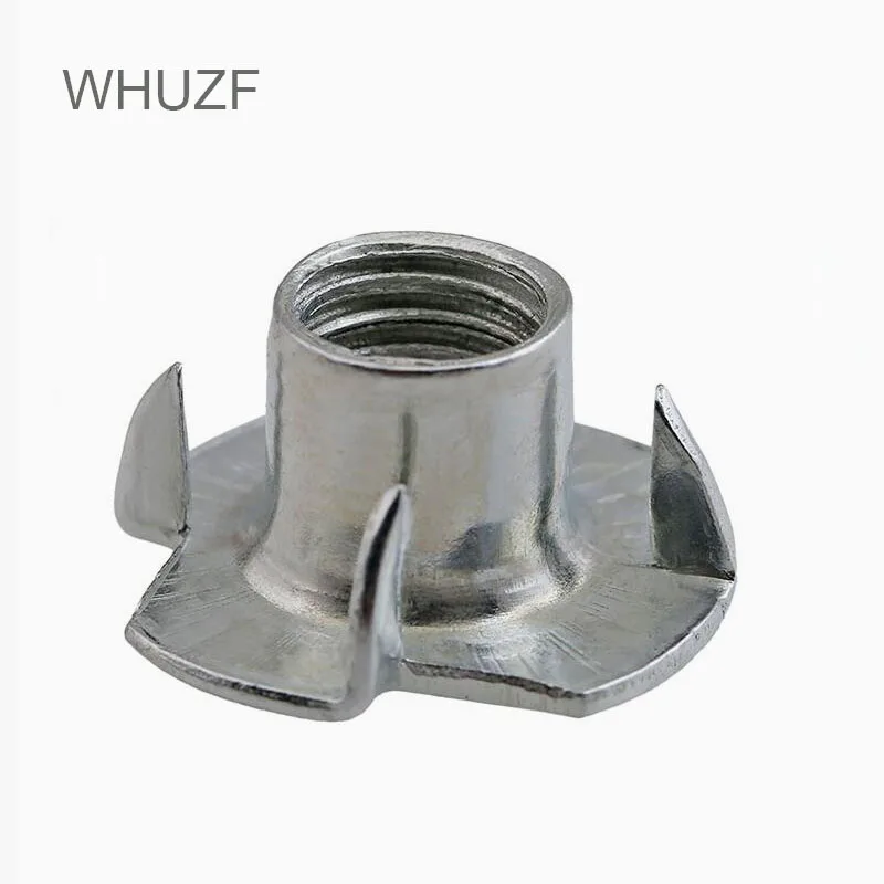 WHUZF Бесплатная доставка 50/100 шт. M3 M4 M5 M6 M8 M10 оцинкованная гайка с четырьмя зажимами