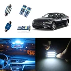 13 шт. T10 Canbus W5W белый голубой лед светодиодный лампы Интерьер комплект Карта Купол дверь багажника пластина светильник для Mazda 6 2014 2015 2016 2017