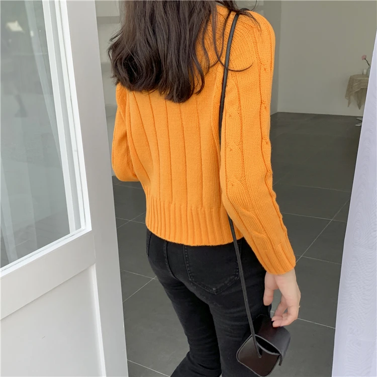 Женский Однотонный свитер Colorfaith повседневный вязаный в минималистичном стиле