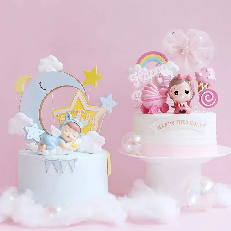 Топпер для торта Baby Shower девочка мальчик кукла украшение выпечки детские дети С