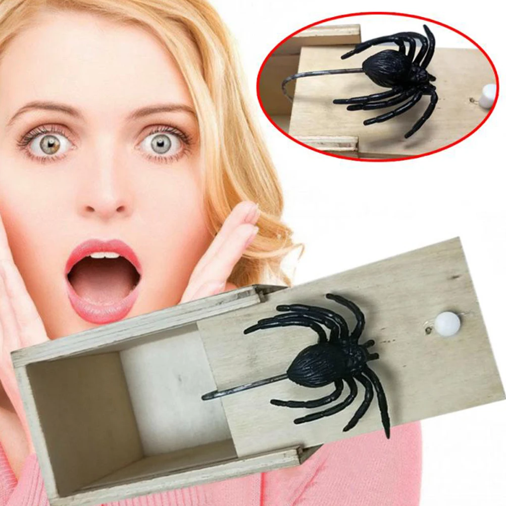 Новый сюрприз животные паук мышь Гекко кусание в деревянной коробке кляп подарок