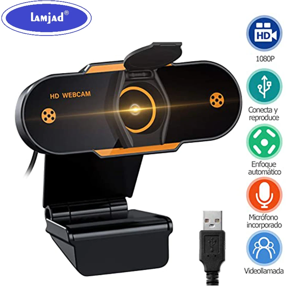 

1080P HD CMOS USB 2.0 Web Camera Live Video Online Meeting Teaching Noise Reduction Microphone Computer PC Webcam