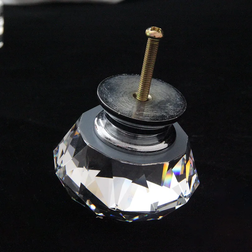 High Quality Single Hole Crystal Handle For Furniture European Style Glass Drawer Knobs Crystal Cabinet Pull Furniture Handle