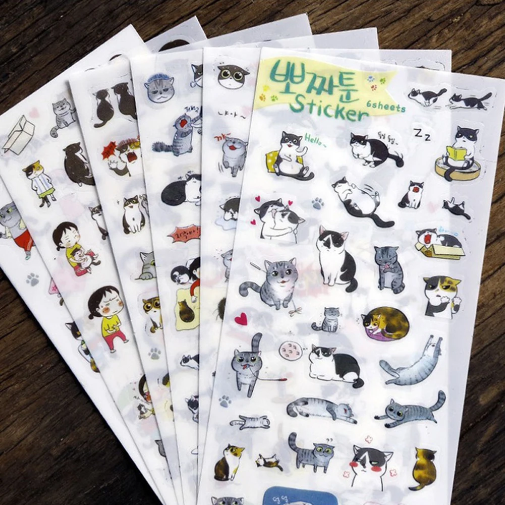 6 листов альбом с милыми мультяшными кошками для девочек дневник календарь