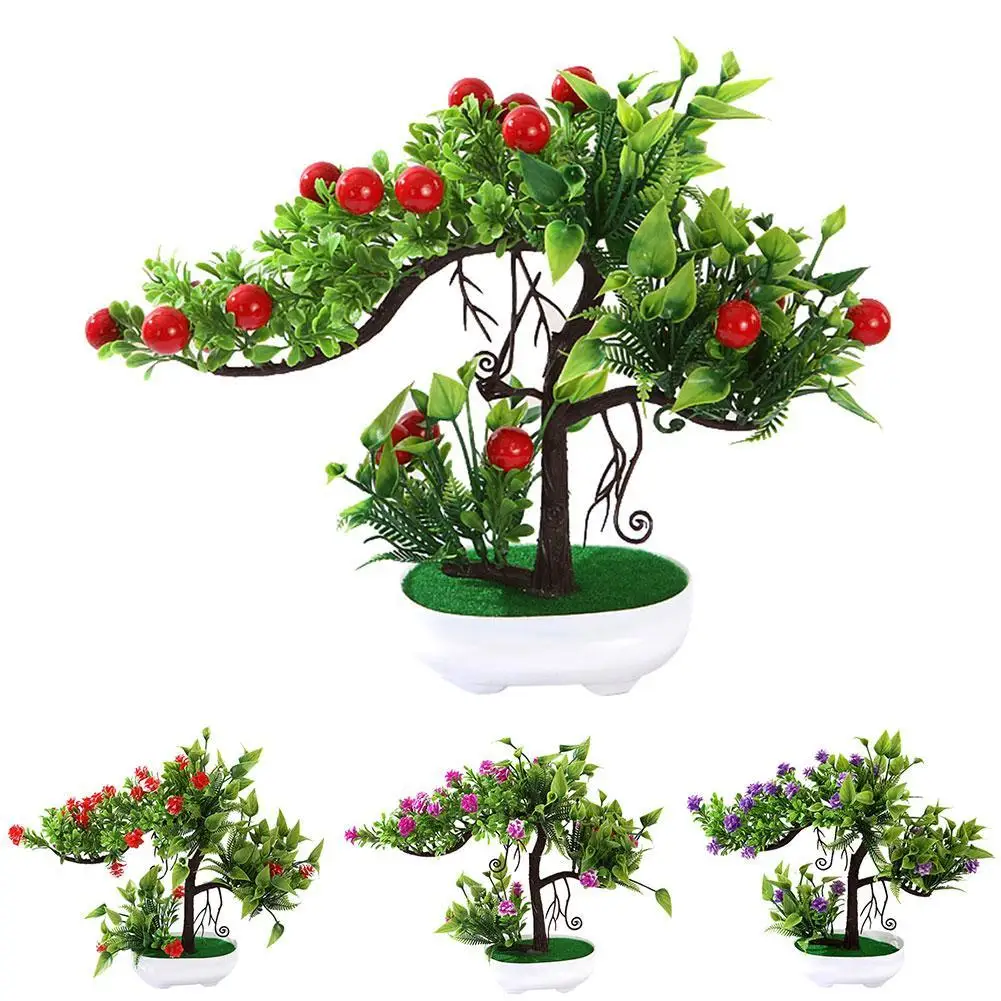 

1Pc Artificial Rose Flower Fruit Tree Miniascape Party Home Desk Bonsai Decor