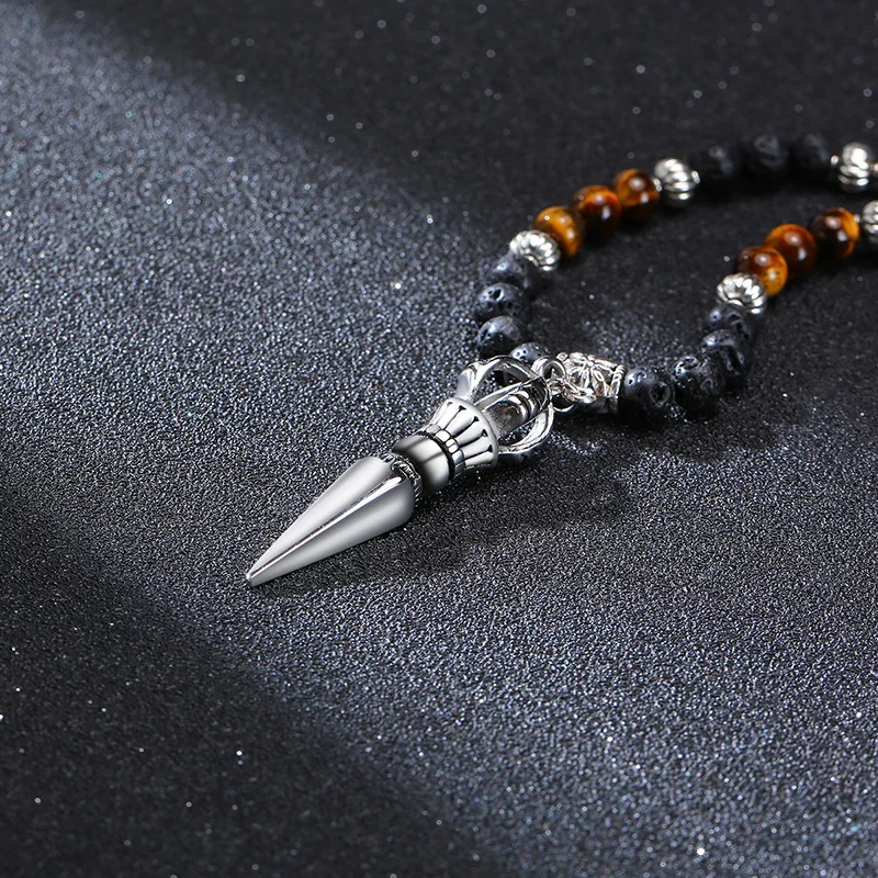 TIBETAN BUDDHIST PHURBA KILAYA THE MAGIC DAGGER WITHTIGER’S EYE LAVA STONE NECKLACE FOR MEN JEWELRY | Украшения и аксессуары