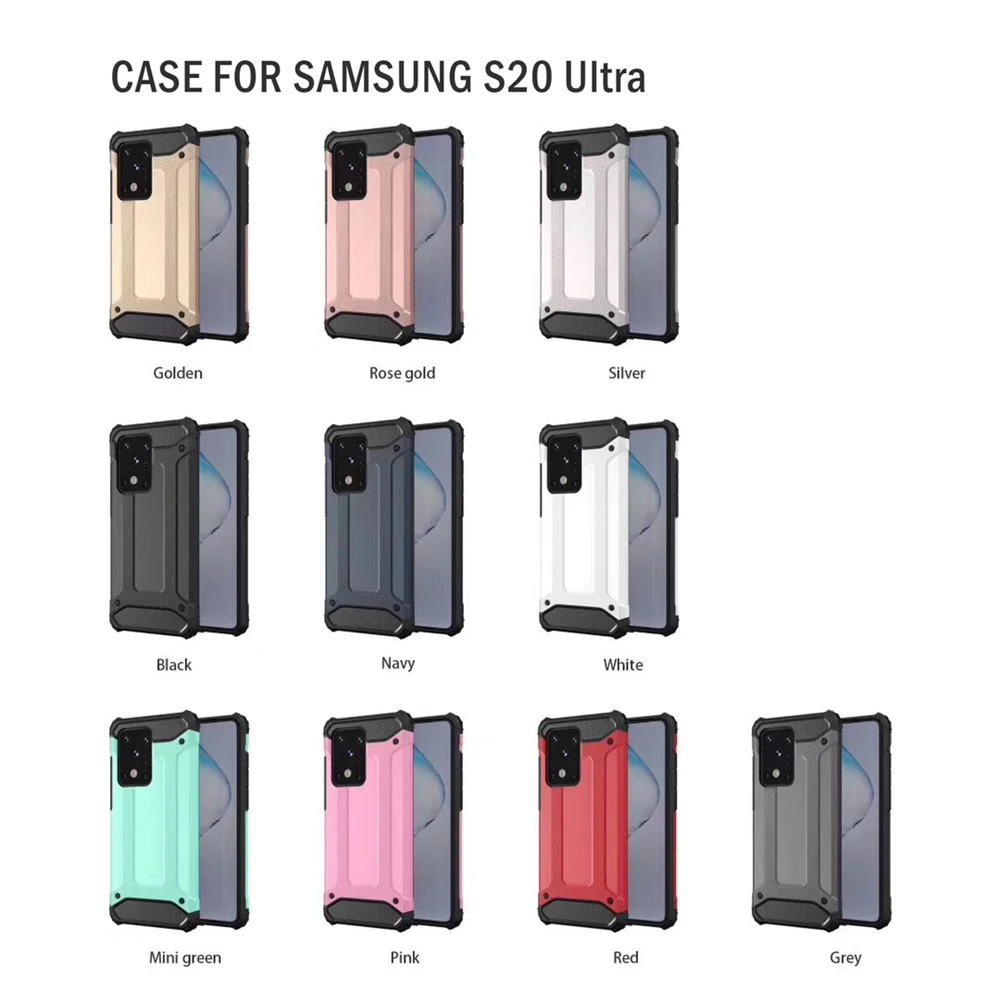 

400pcs Strong Hybrid Tough Shockproof Armor Phone Cases for Samsung Galaxy S20 Plus Case S20 Ultra S20 Rugged Impact Armor Cover