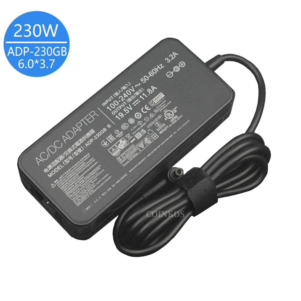 

Gaming Laptop Charger 19.5V 11.8A 230W ADP-230GB B AC Power Adapter For ASUS ROG Strix G531GV-DB76 GX531GM GL703GS-DS74 6.0mm