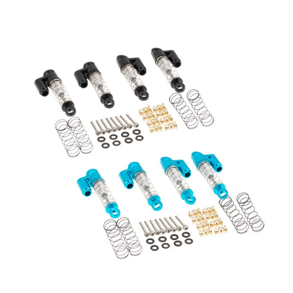 

4Pcs Aluminum Alloy Double Tube Shock Absorber Dampers For RC 1:24 Axial SCX24 9008 AXI00001/2 Replacement Accessories