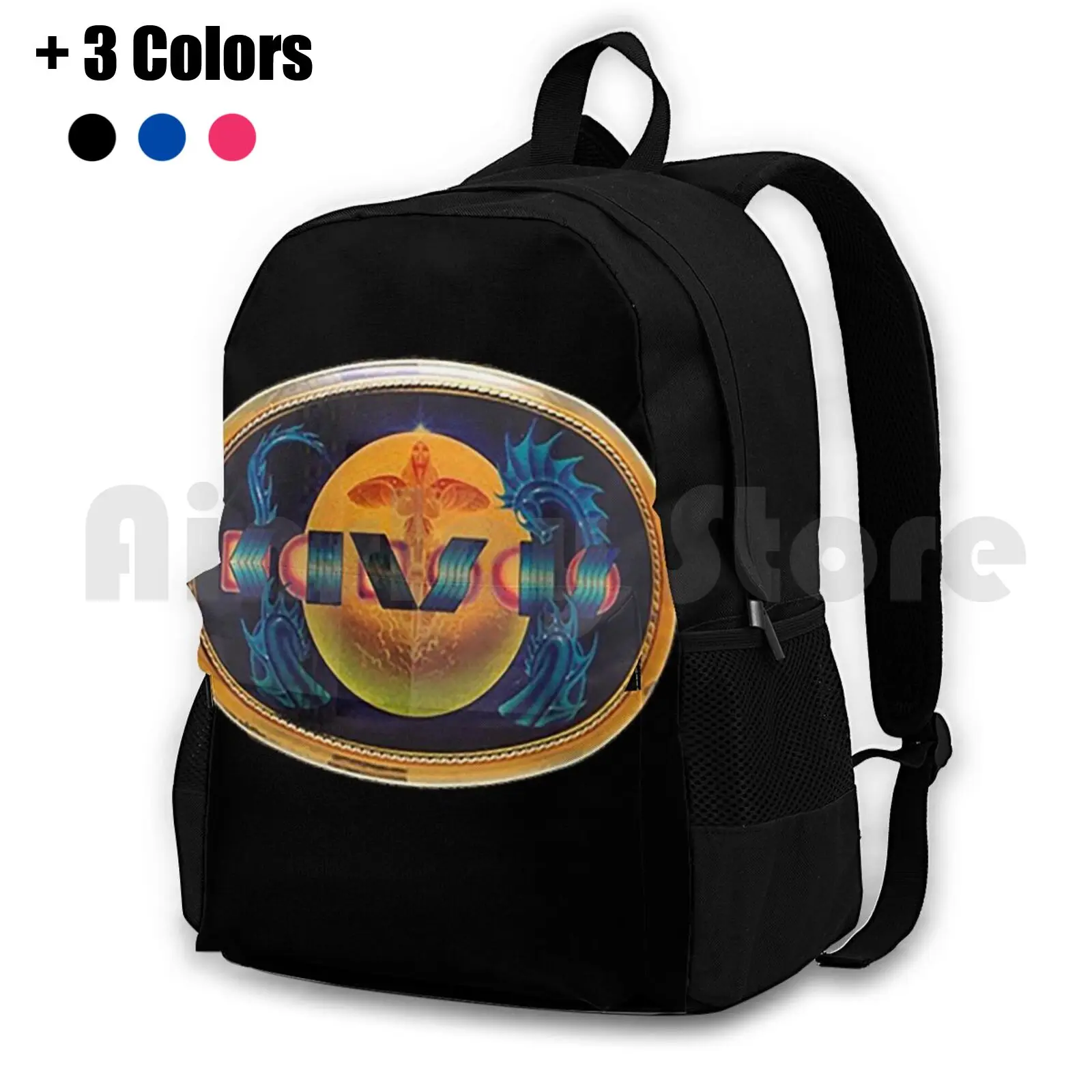 

Kamnsas Blue Dragon Outdoor Hiking Backpack Waterproof Camping Travel Kansas Band Kansas Music Band Kansas Skin Band Kansas