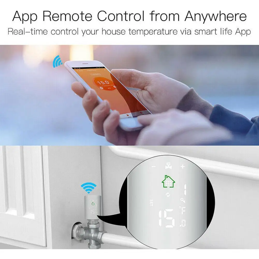 

Привод радиатора Tuya Smart ZigBee, программируемый термостат, контроллер температуры, термостатическая Опора радиатора Alex V7M7