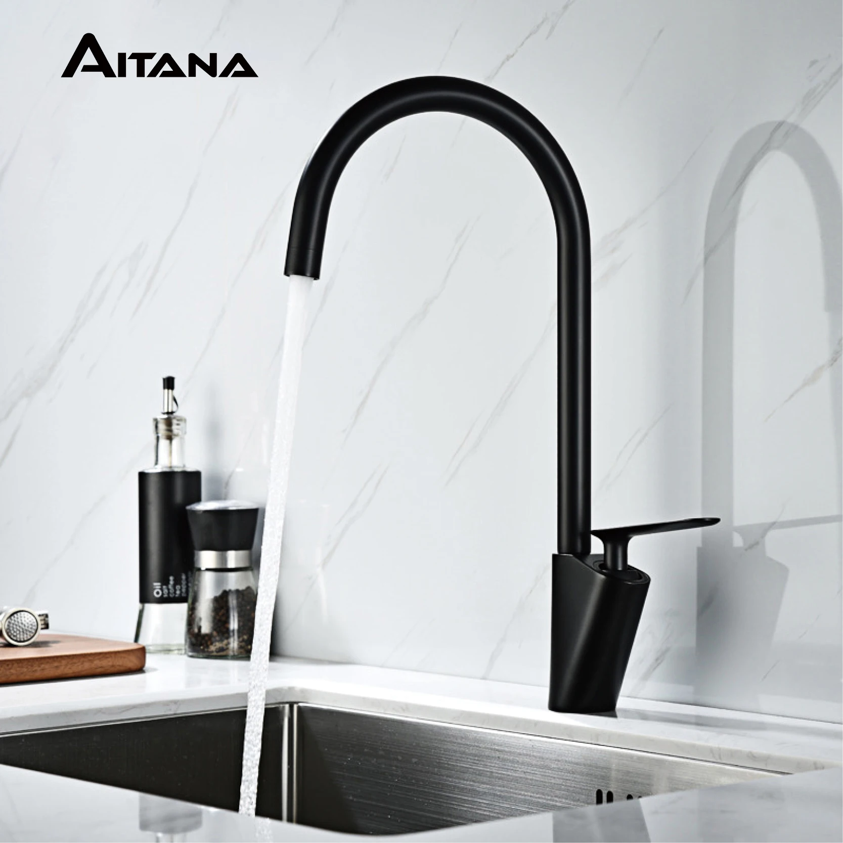 

Modern kitchen sink faucet Brass Single Hole sink foaming splash proof hot and cold faucet