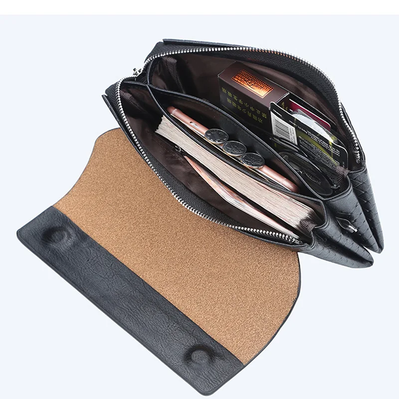 

Luxury Clutch Classic Long Style Men Wallets Card Holder Male Purse Quality Zipper Large Capacity Wallet For Men Hombres Pouch