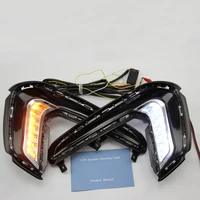 car front rear bumper led headlight for hyundai elantra 2016 2017 with yellow moving signal light