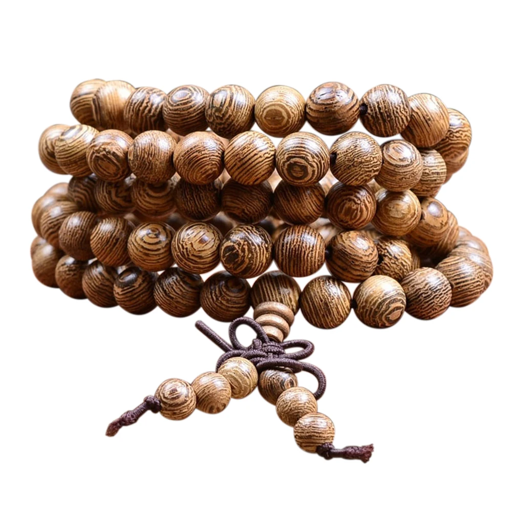 New Chinese Style Bracelets For Men Jewelry Tibetan Lama Buddhist Prayer 108 Wood Buddha Bead Bangles Women | Украшения и