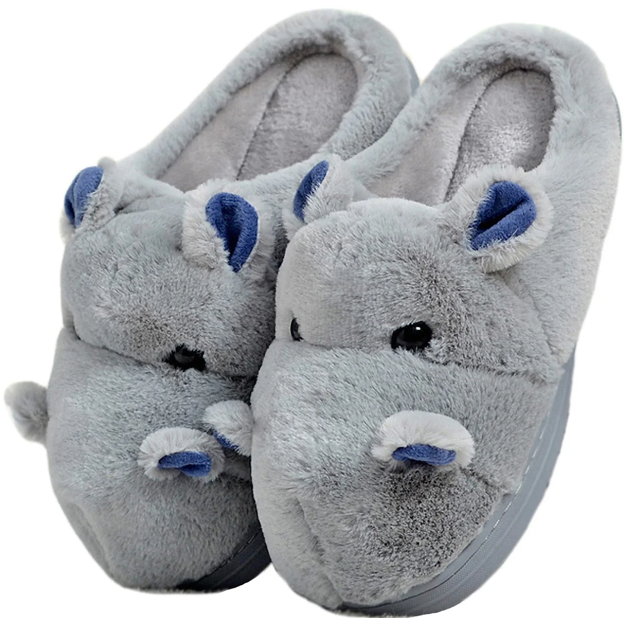 Unisex Fuzzy Fluffy furry Hippo Slippers shoes for women men winter warm Fashion cozy animal hippopotamus slippers  Home shoes