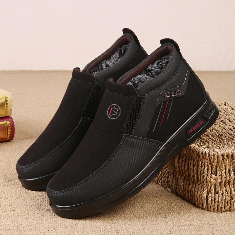 

Winter Warm Men'S Boots Lightweight Cotton Shoes Male Big Size 44 Ankle Boots Men Casual Comfort Winter Shoes for Men