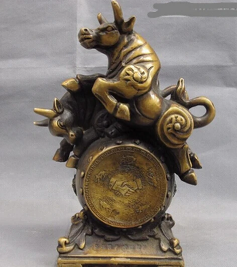 --- 510 + китайская медная Бронзовая статуя фэн-шуй счастливый фондовый рынок