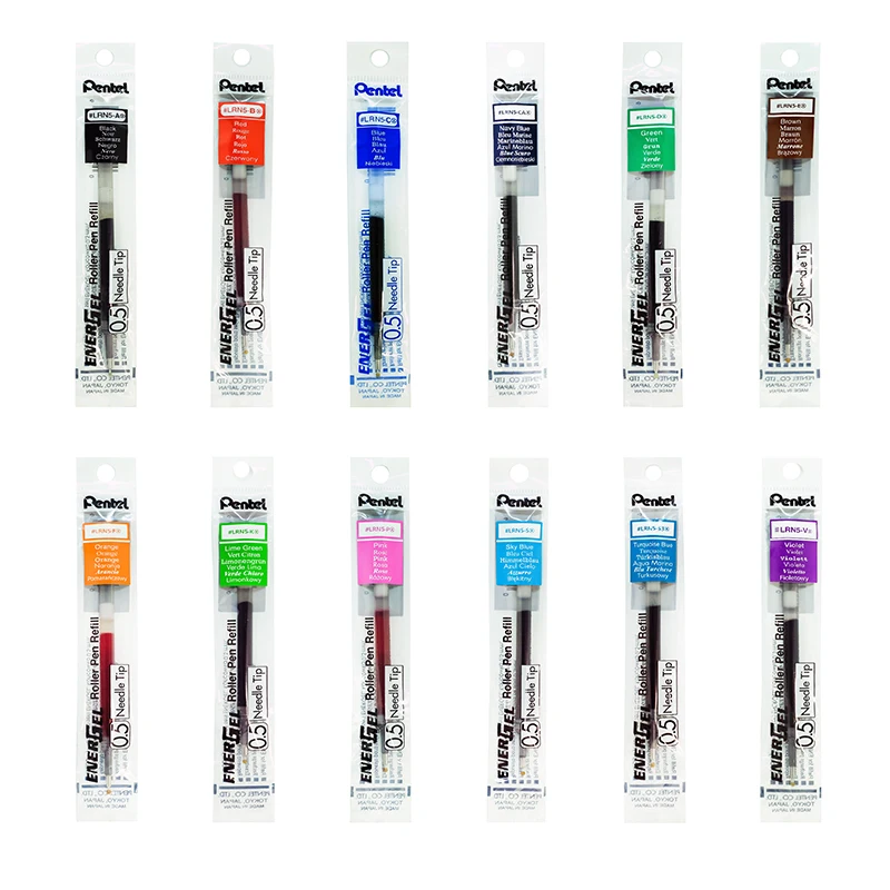 3pcs Japan Pentel ENERGEL Gel Pen Refill LRN5 0.5mm Needle Tip Large-capacity Color Quick-drying Ink 12 Colors Available | Канцтовары