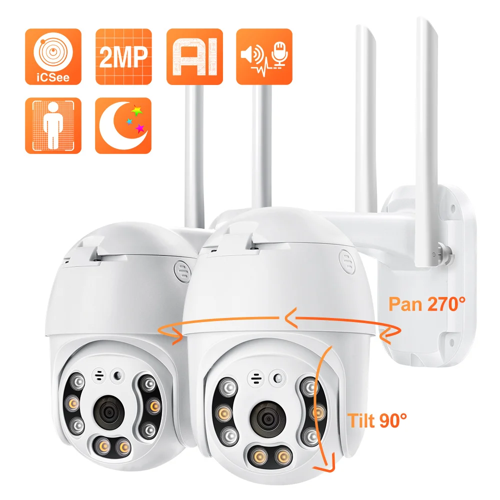 

Techage Smart AI 1080P Wireless PTZ WiFi IP Camera 2MP Outdoor Waterproof Security Camera Color Night Vision XMeye APP Control