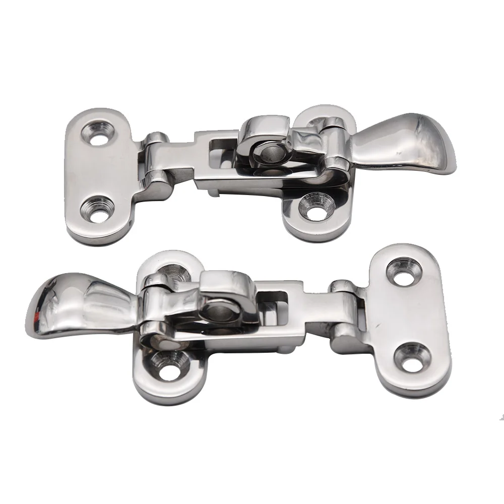 

2pcs 316 Stainless Steel Clamp Deck Hasp Lock Marine Boat Deck Locker Down Anti-Rattle Latch Fastener Hardware Yacht Accessories