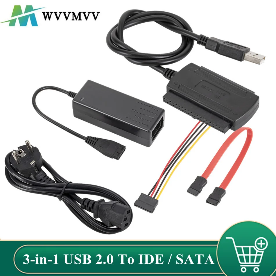 WVVMVV новый 3-в-1 USB 2 0 для IDE / SATA 5 3 дюйма жесткий диск HDD SSD 480 | Компьютеры и офис