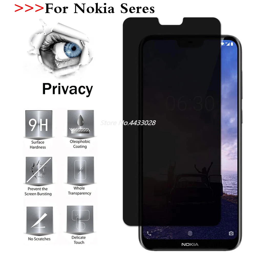 

9H Privacy Tempered Glass For Nokia 3 5 6 7 8 9 PureView 3.2 4.2 5.1 6.1 7.1 3.1 Plus X71 X5 X6 X7 Anti Glare Screen Protector