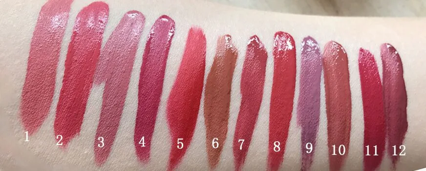 Жидкая помада 12 цветов матовый макияж водостойкая красная долговечный блеск