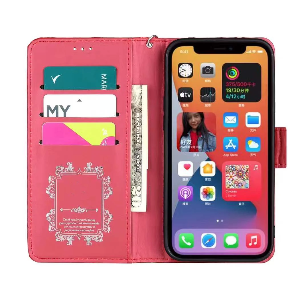 

Роскошный кожаный флип-чехол CC31 для Iphone 13 Pro Max 12 11 7 8 Plus Se2 Se2020 XR, кошелек, чехол для карт, милый висячий аксессуар для телефона