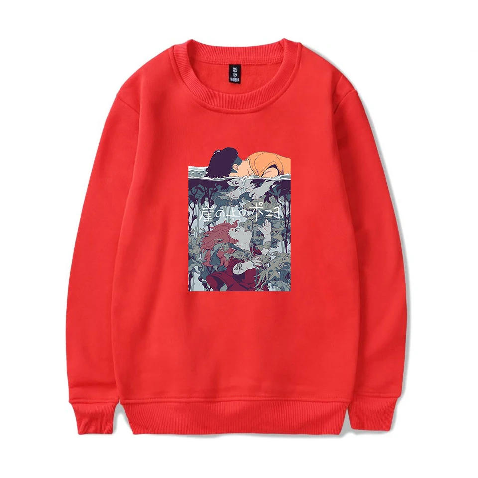 

Miyazaki Works Sweatshirt Men Women Warm Sweatshirt Ponyo On The Cliff Printing Pullovers Autumn Fashion Crewneck Loose Pullover