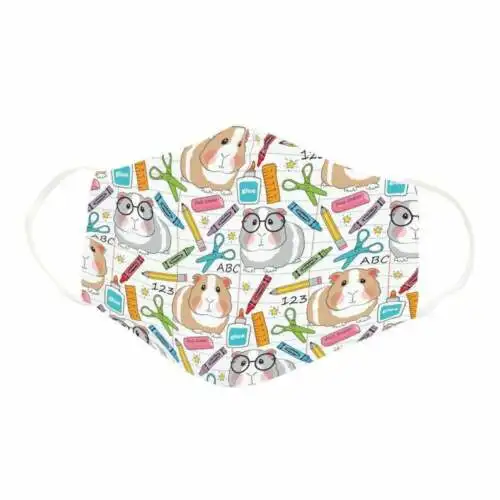 

Cute Guinea Pig Hamster Back To School Mask Social Distance Mouth Facial Cover