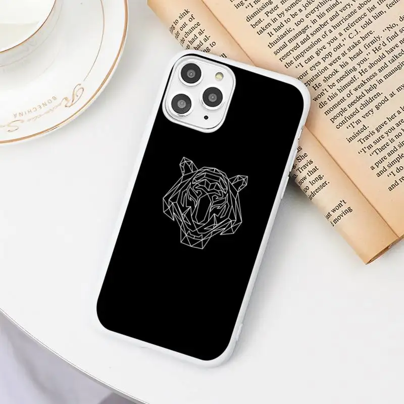 

Animal Art Aesthetics Line Phone Case Candy Color White for iPhone 11 pro XS MAX 8 7 6 6S Plus X 5S SE 2020 XR