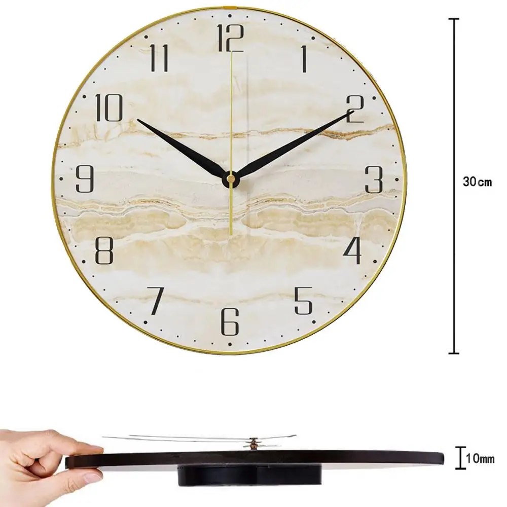 30 см бесшумные настенные часы кварцевые ретро большие винтажные деревенские