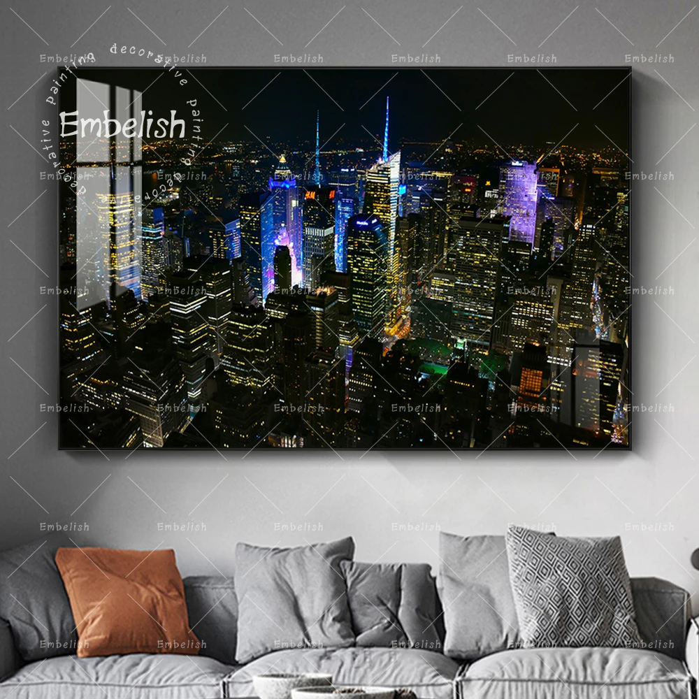 

1 Pieces New Design City Night Landscape New York Wall Art Pictures For Living Room Modern Home Decor Posters HD Canvas Painting