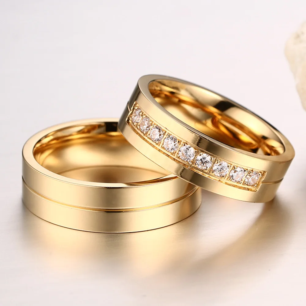 Кольца для влюбленных женщин и мужчин ювелирные изделия из нержавеющей стали с
