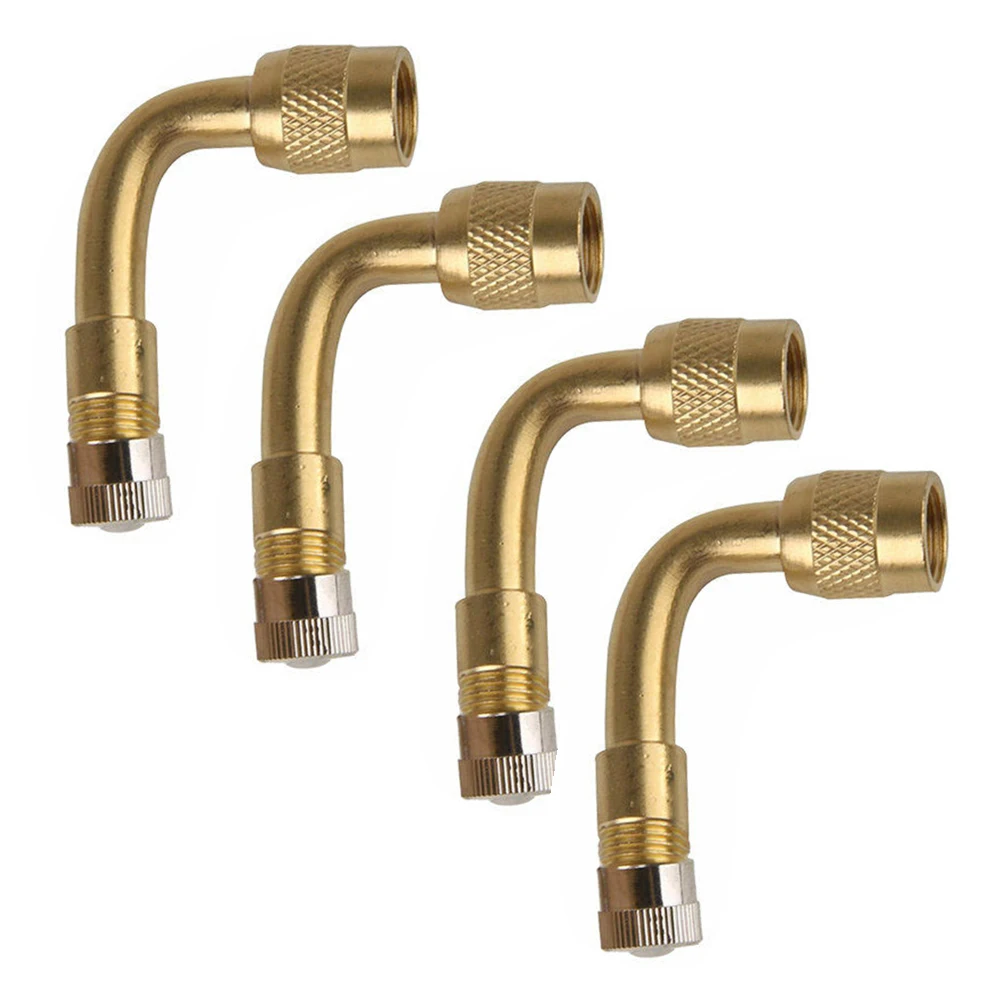 

4pcs/set Universal Vehicle Air Tire Valve Extension 90° Angle Adaptor Motorcycle Car Stem Extender Exterior Accessories