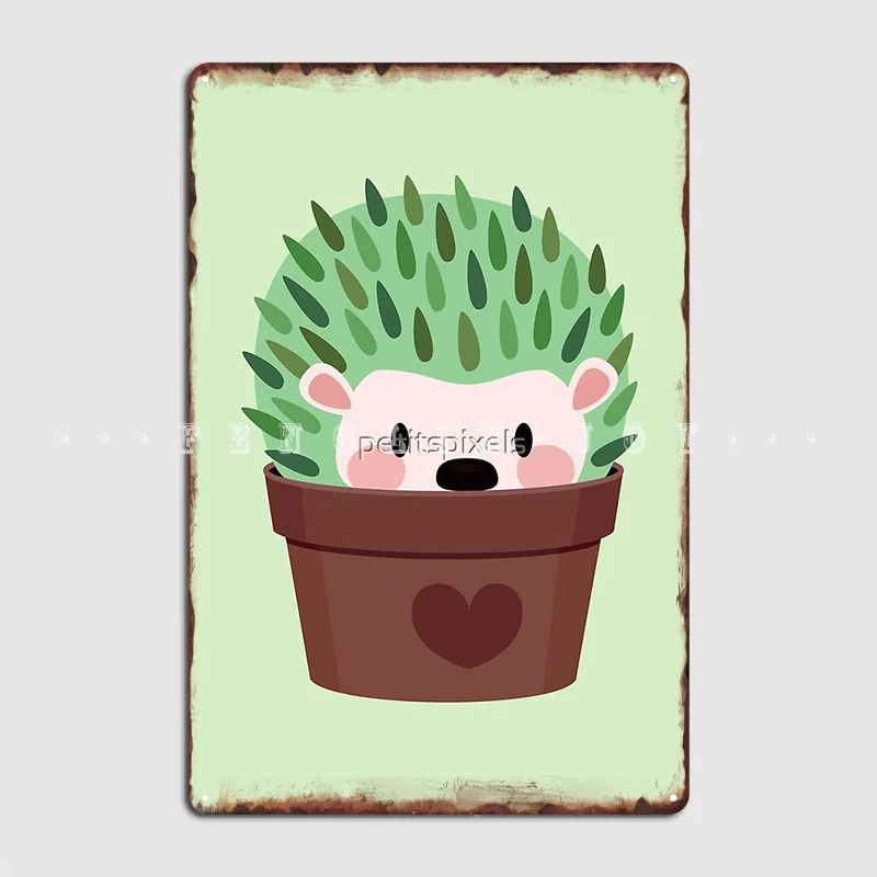 

Hedgehogs Disguised As Cactuses Poster Metal Plaque Cinema Kitchen Pub Garage Custom Plates Tin Sign Posters
