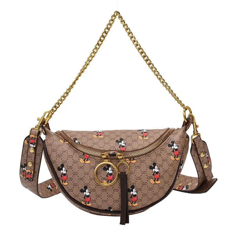 

Disney New Simple Flap Luxury Designer Handbag Mickey Minnie Shoulder Bags Crossbody Bags for Women Purses Hand Bag Fanny Packs