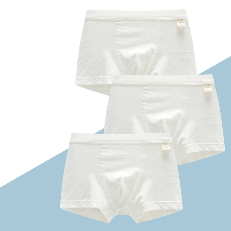 3 шт./лот Белые трусы Детское нижнее белье Однотонные для девочек Нижнее из