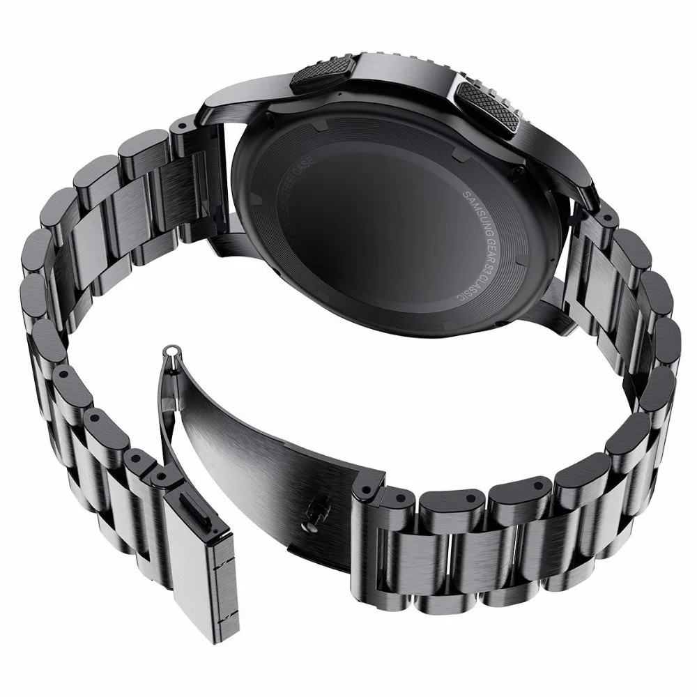 Ремешок для часов из нержавеющей стали Samsung Gear S2 S3 сменный черный браслет смарт 18