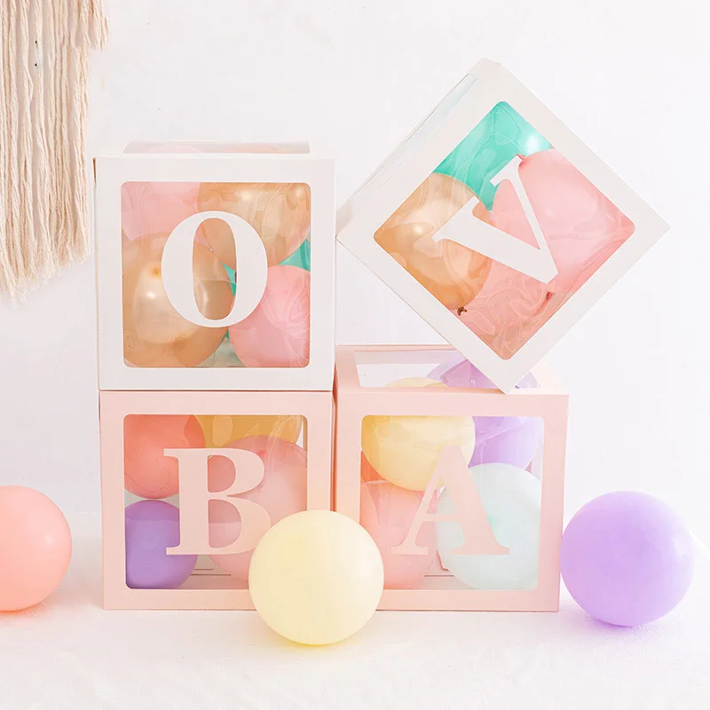 

Net Red Transparent Balloon Decoration Box BABY LOVE Box Birthday Party KTV Confession Romantic Arrangement