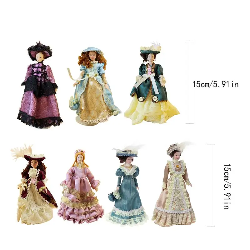 

1:12 Miniature Lady Mini Dolls Dollhouse Decoration Accessories