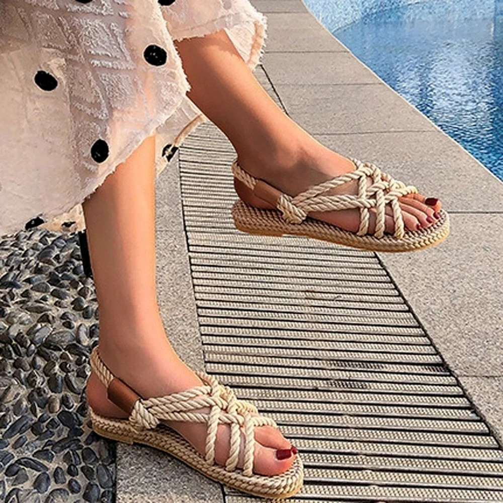 

2021 Fashion Sandals Women Summer Shoes Sandals Woman Shoes Braided Rope With Traditional Casual Style And Simple Creativity