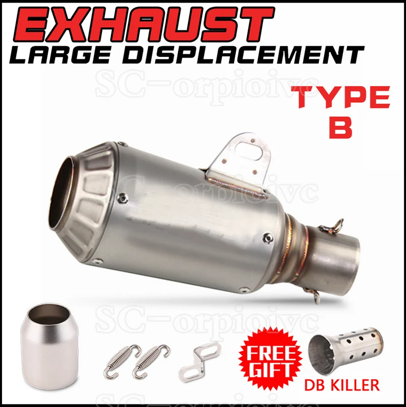 

Универсальный глушитель выхлопной трубы Moto rcycle 51 мм для R1 R6 R3 R25 MT03 Z800 Z900 Ninja 400 250 Duke 125 250 RC390