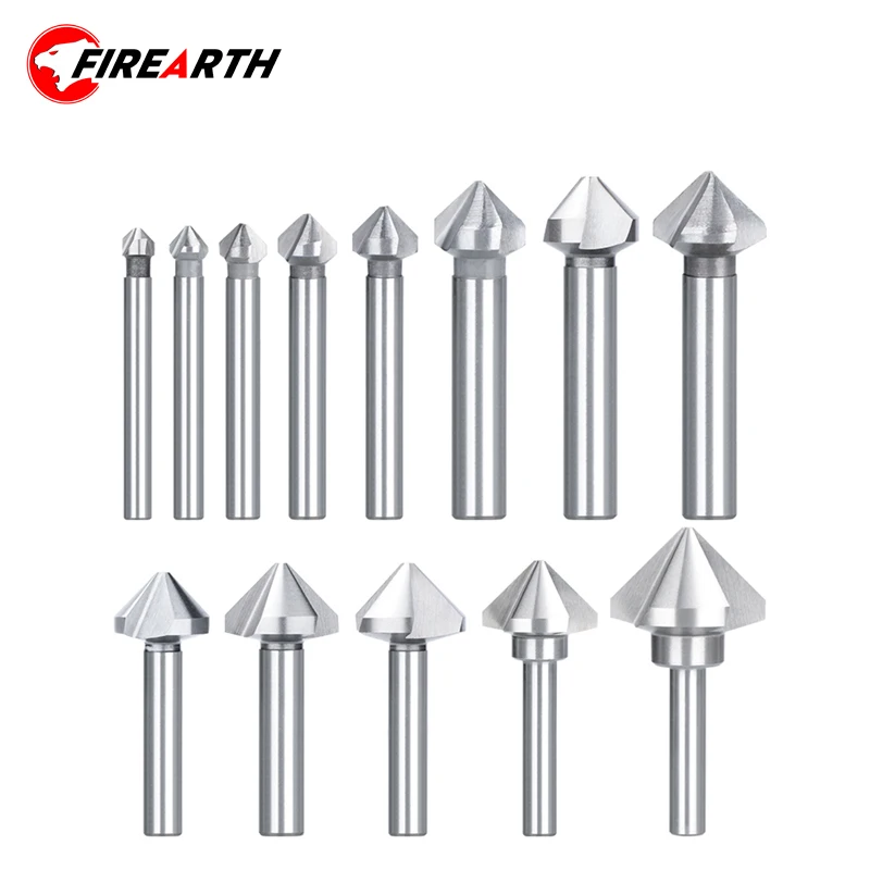

Countersink Drill Bit 4.5-50mm High Speed Steel Wood Metal Hole Drilling Tool 3 Flute 90 Degrees Chamfering Cutter