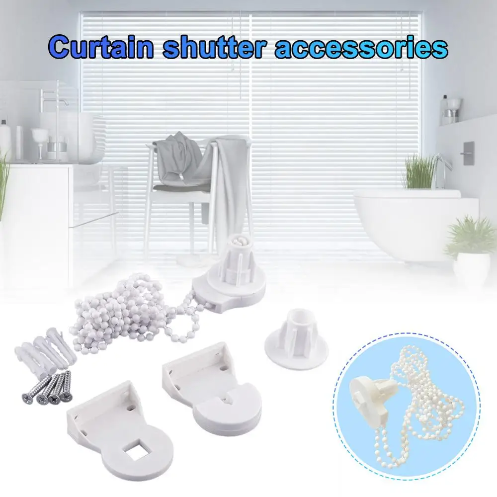 

Roller Blind Shade Clutch Bracket Cord Chain with 2m Long Bead Chain for 25mm Tube Curtain Rolling Holder Clip Accessories