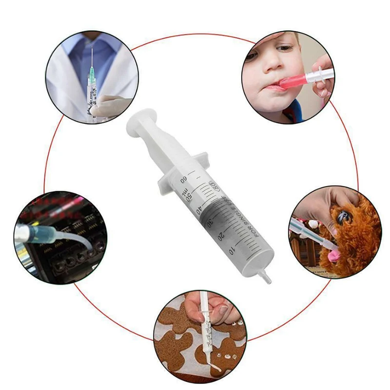 

Plastic Syringe Cat Feeding Feeder Syringe for Lip GlossSyringe for Lip Gloss Hydroponics Sterile Measuring Injector Tool