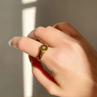 gold sunburst signet ring perfect fashion jewelry gifts 18k gold ip plating high polished finger ring