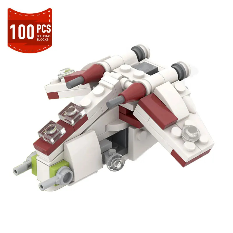 

New Moc Space War Micro Republic Gunship Building Block Set Tie Fighter Bricks Mini Spaceship Model Toys for Children GIfts