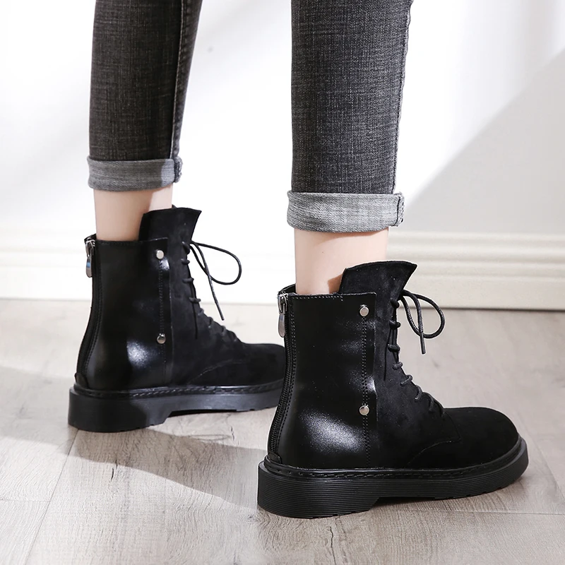 Fujin/ботильоны на молнии с пряжкой Дышащие высококачественные женские ботинки